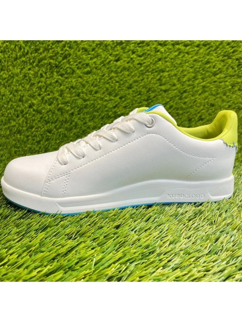 Kuru Roam Classic Court Womens Size 6 White Lime Athletic Leather Shoes Sneakers